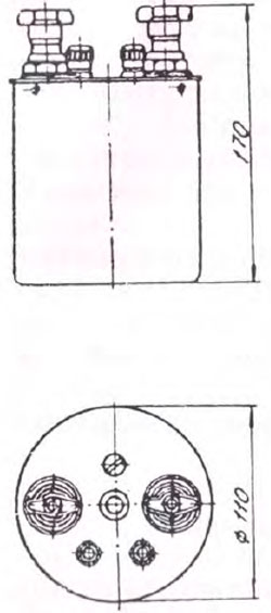 Рис.1. Габаритный чертеж Р310 катушки сопротивления